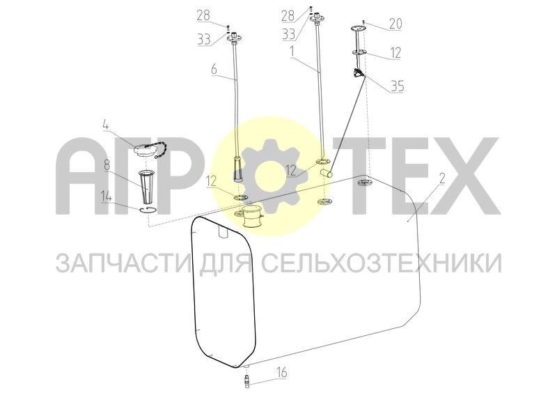 Чертеж Бак топливный (1.54.040)